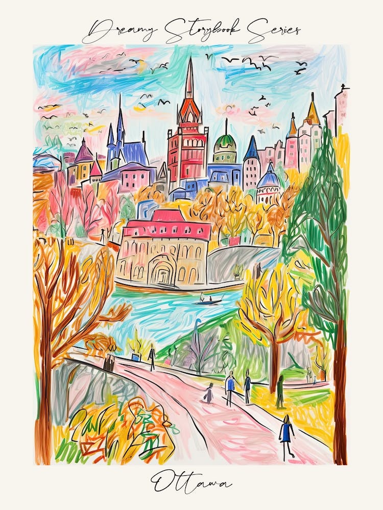 Poster Of Ottawa, Dreamy Storybook Illustration 1