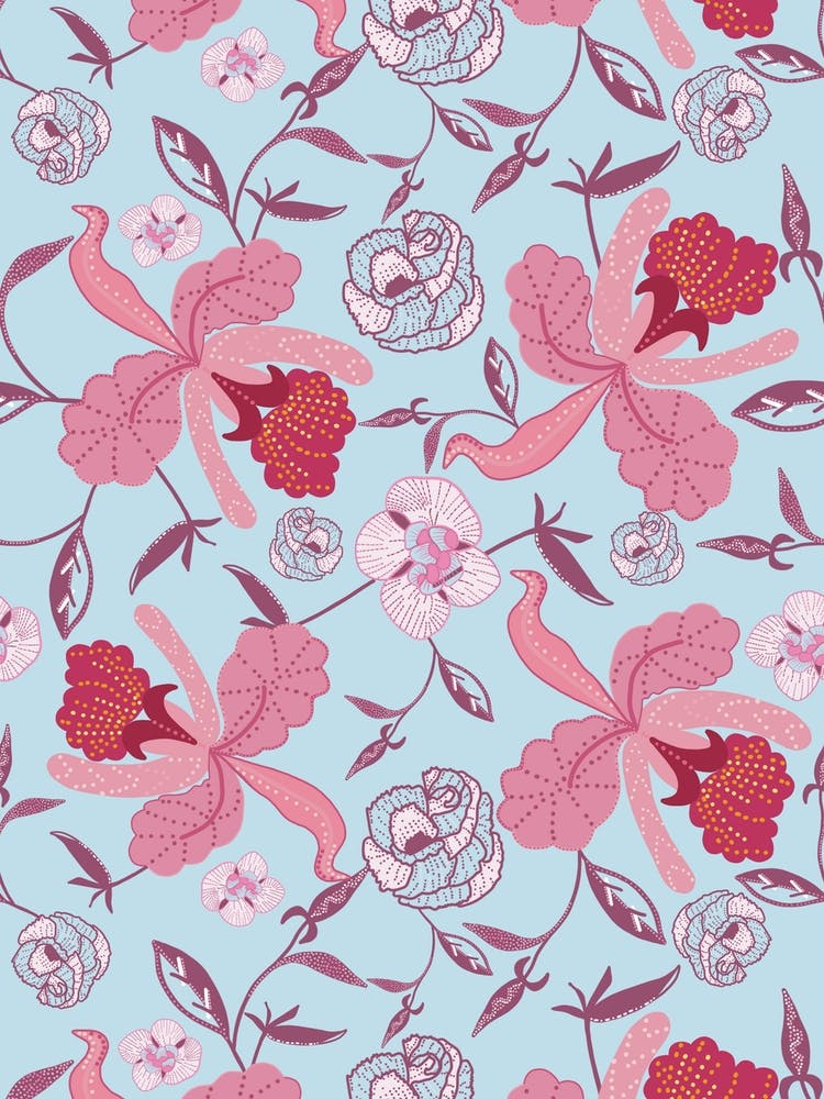 Elegant Floral Blue