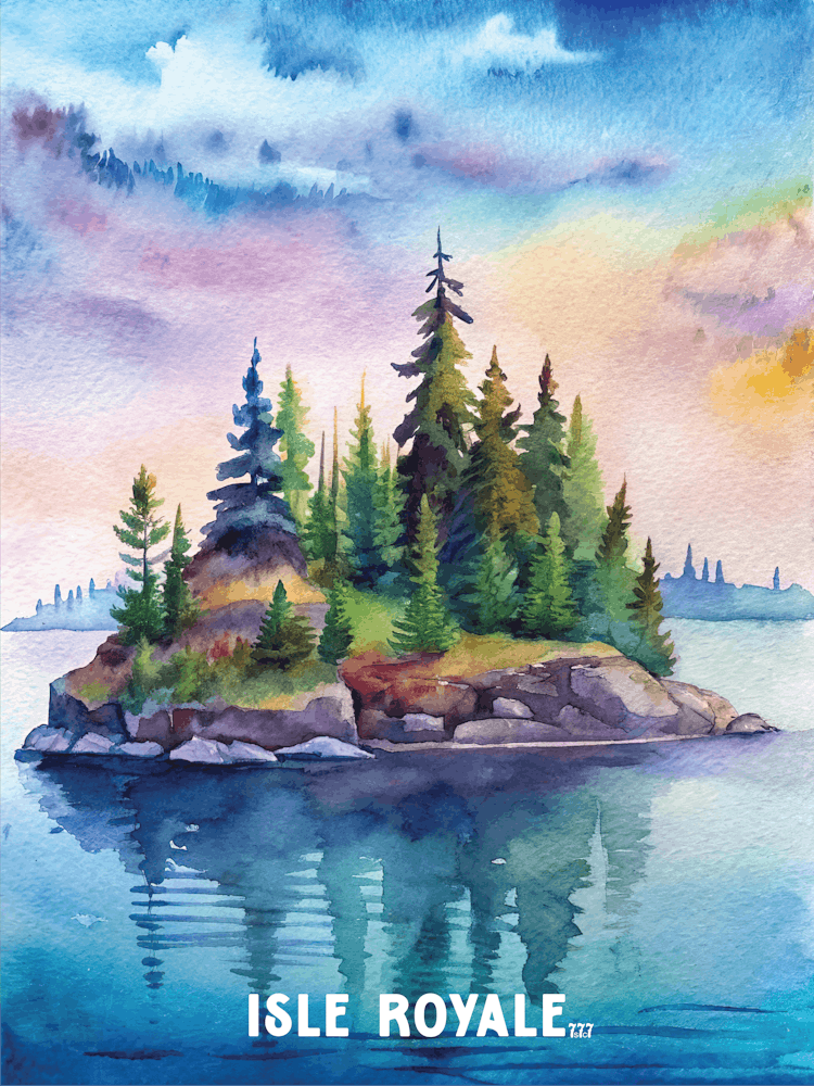 Isle Royale National Park Aquarellgemälde