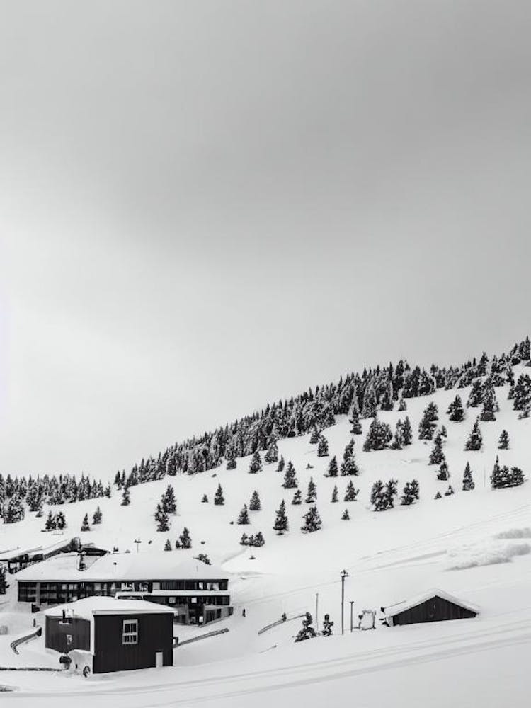 Grandvalira, Andorra Black And White Skiing Poster