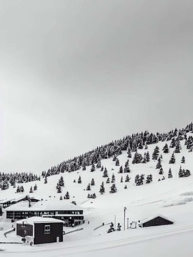 Grandvalira, Andorra Black And White Skiing Poster