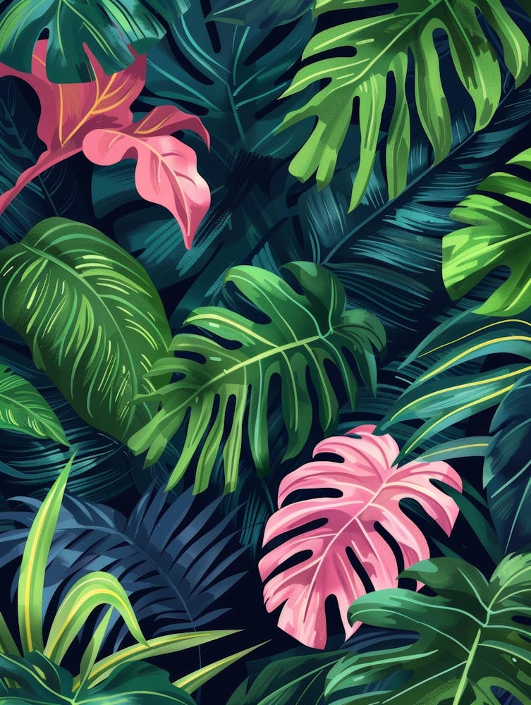 Tropical Leaves Seamless Pattern 31
