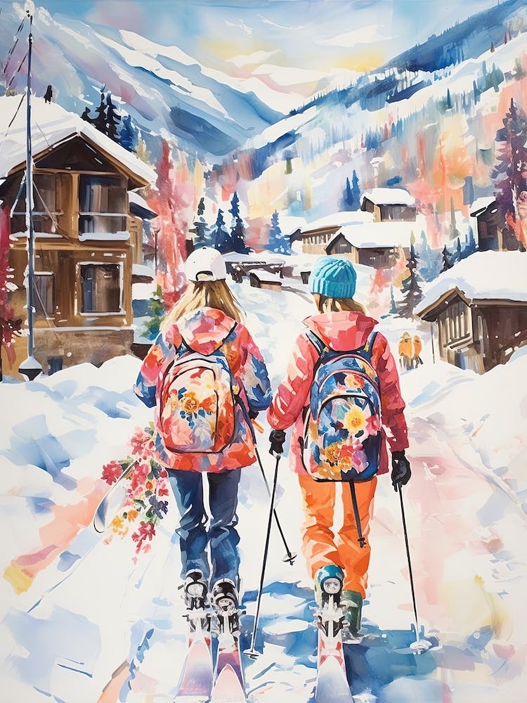 Telluride Ski Resort Colorado Usa, Illustration Station de ski 0