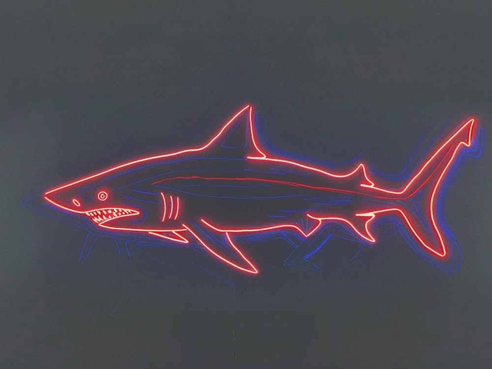 Neon Red Mako Shark 1