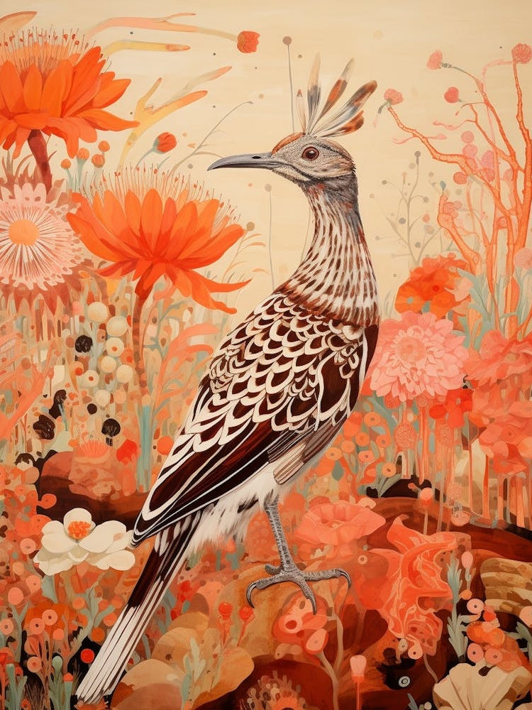 Roadrunner 3 Detailed Bird Painting