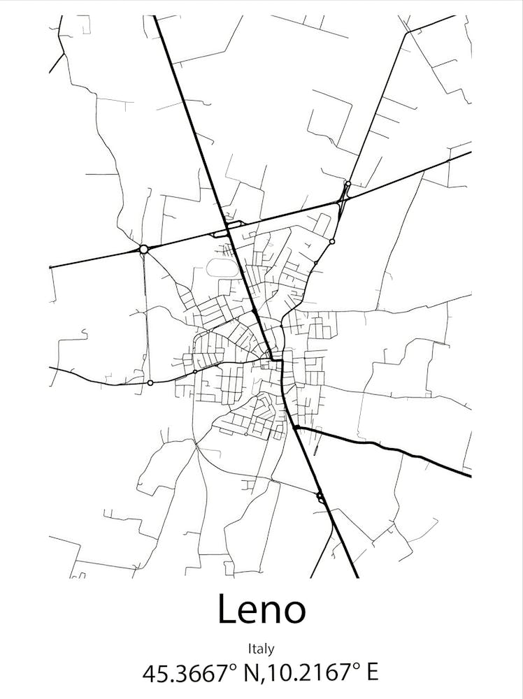 Leno,Italy Minimalist Map