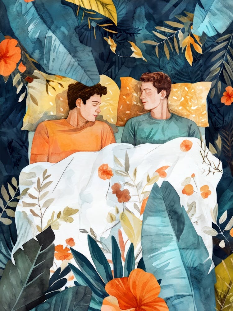 Two Lovers In Bed