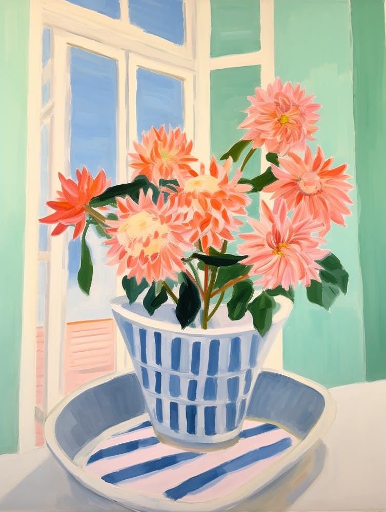 A Vase With Dahlia, Flower Bouquet 4