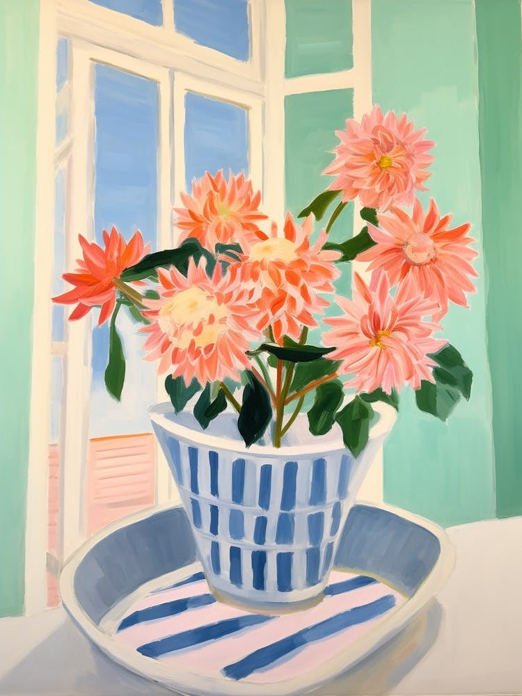 A Vase With Dahlia, Flower Bouquet 4