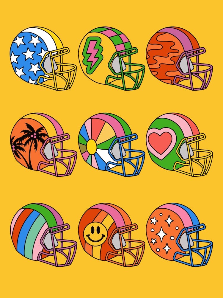 Casques d'Équipe de Football Américain Colorés