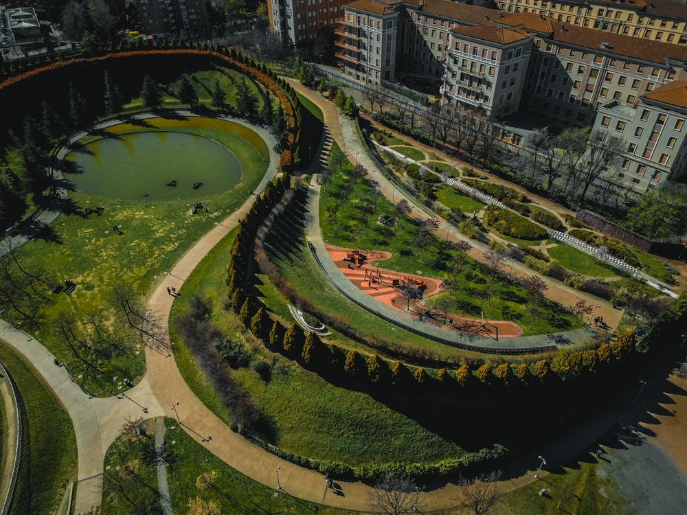 Photo Cityscape of Milan city. Parco del Portello