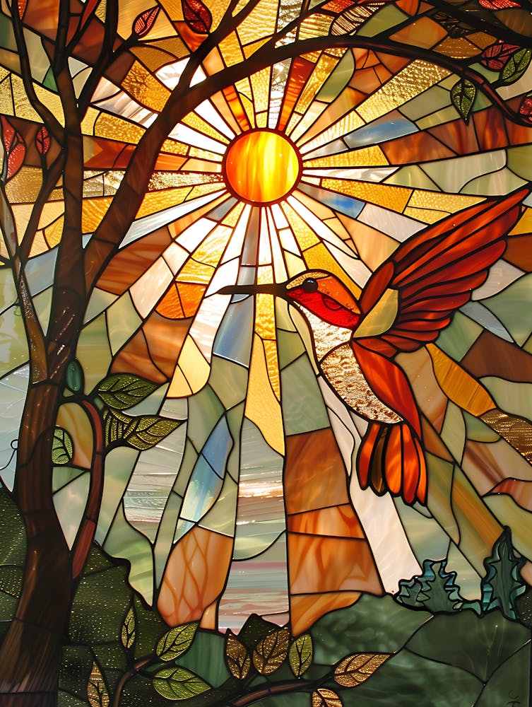 Hummingbird Stained Glass 20