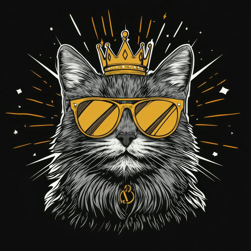 Cat Golden.Generated AI. Wall