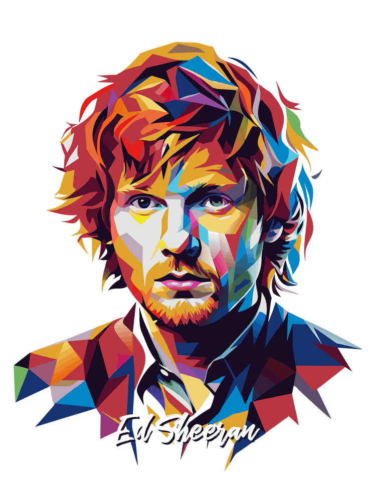 Ed Sheeran 02 Portrait Music Icon Style WPAP Pop Art