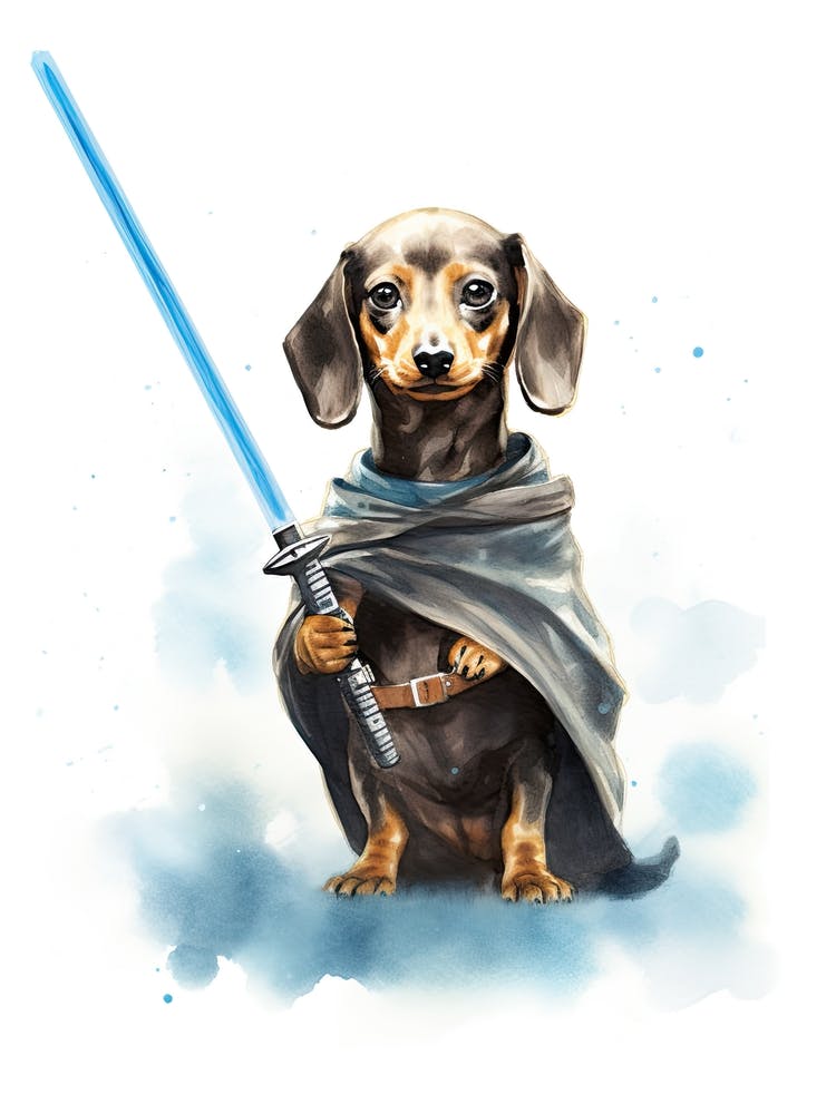 Dachshund Dog As A Jedi 3