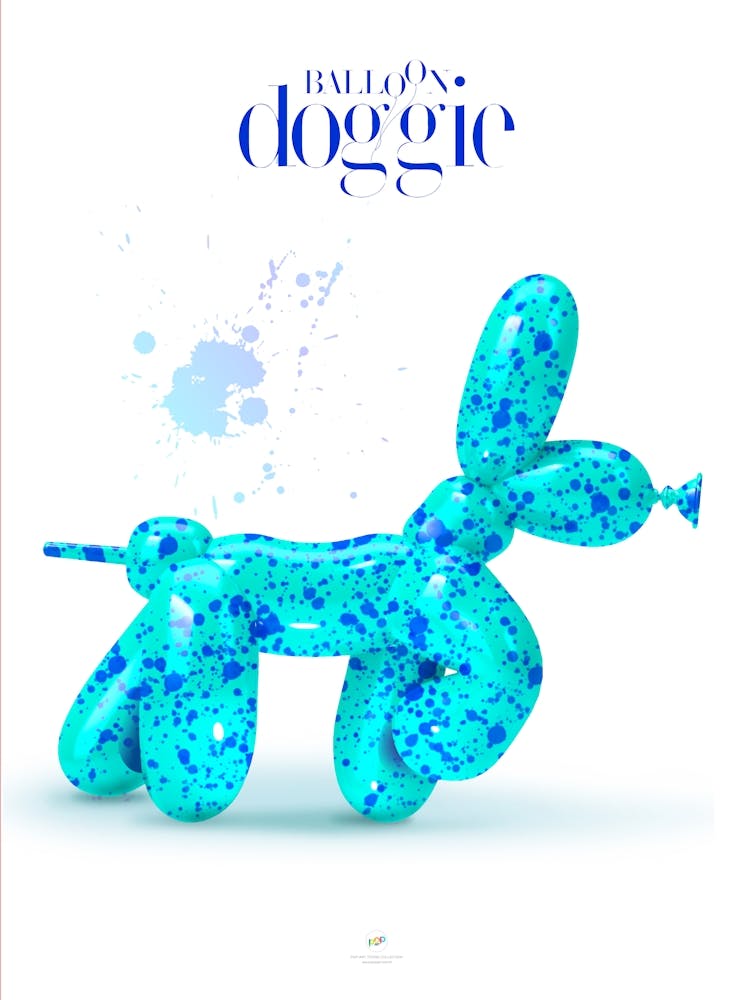 BALLOON DOGGIES SPLATTER B | Digital art | Pop Art World 2025 This character was invented by someone who played with making figures with balloons. Suddenly, in his skillful hands appeared this little dog, today baptized by Pop Art World as Balloon Doggie. This artwork was created using Adobe Illustrator and Photoshop. The best of Pop Art images, now in digital replicas! Prints with bright colors, sharp images, and high resolution.
