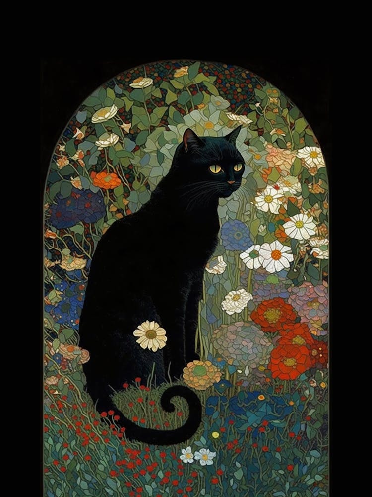 Klimt  Style And Black Garden, Circle