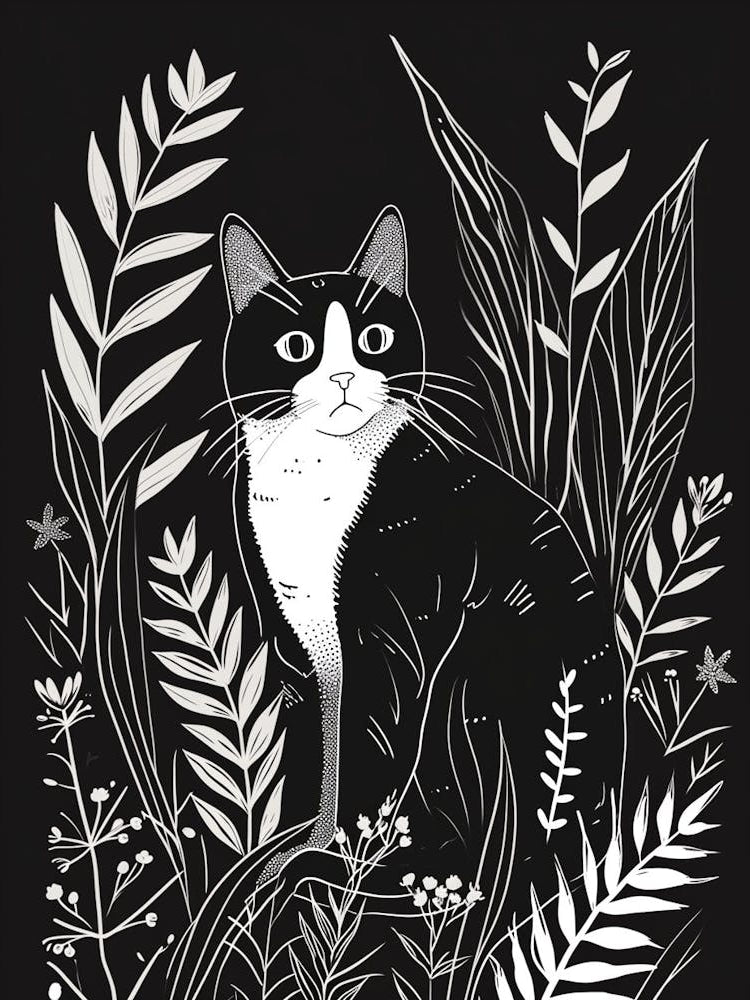 Sokoke Cat Minimalist Illustration 4