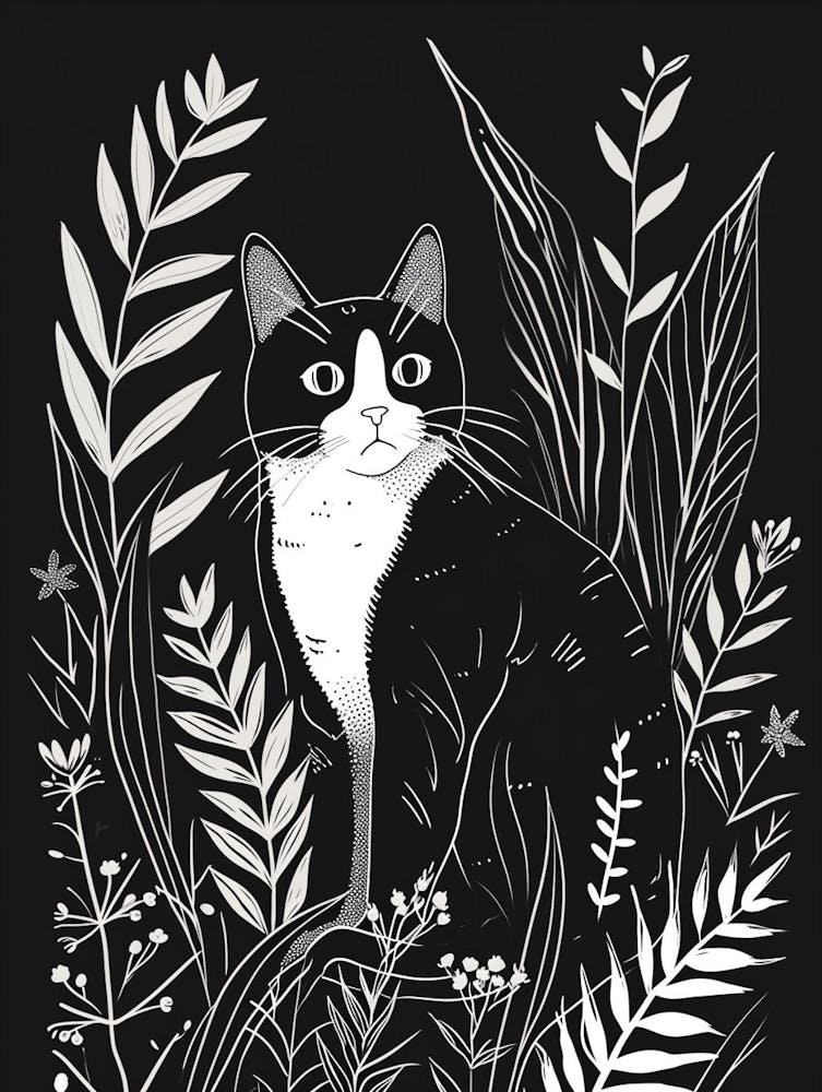 Sokoke Cat Minimalist Illustration 4