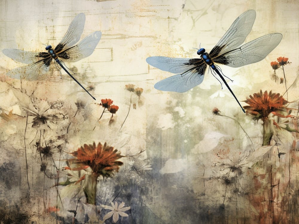 Dragonfly Illustration Botanical 2