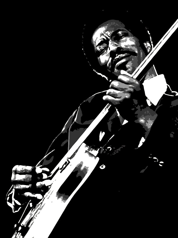 Buddy Guy American Blues Guitarist Legend in Grayscale