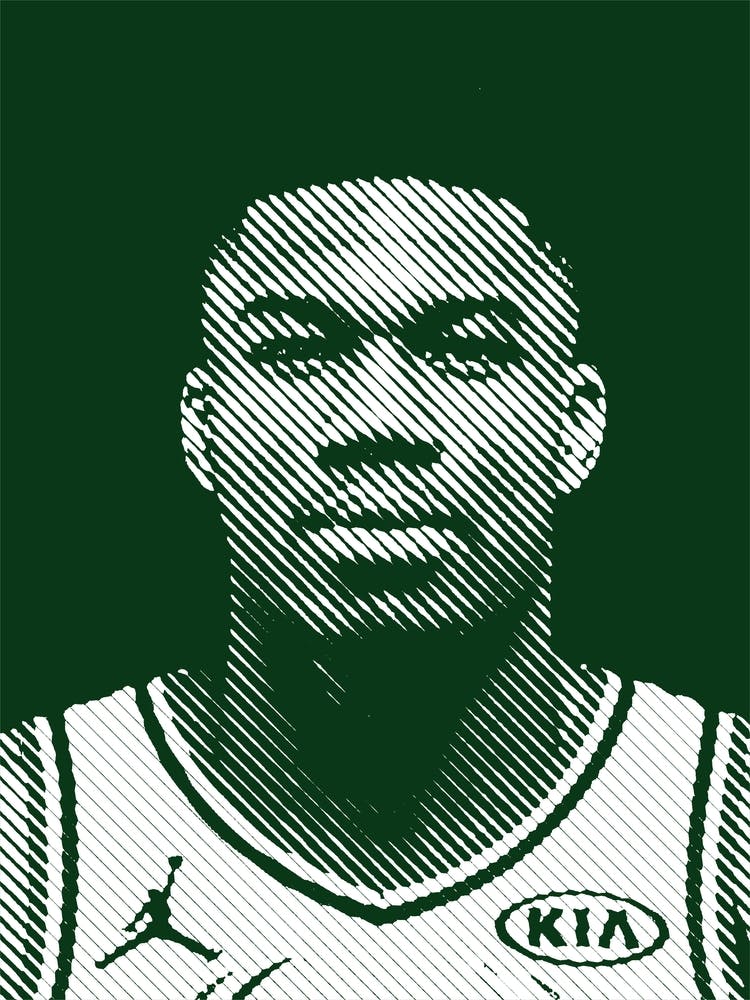 Giannis Antetokounmpo Basketball Player in Line Illustration