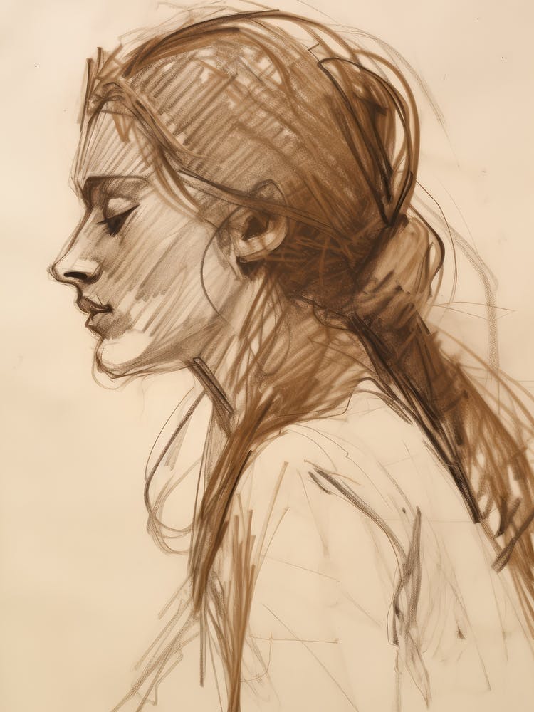 Female Study Sketch Portrait