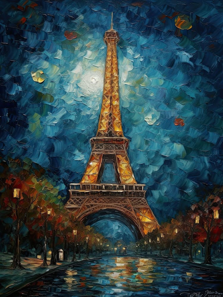 Tour Eiffel Paris France Style Vincent Van Gogh 19