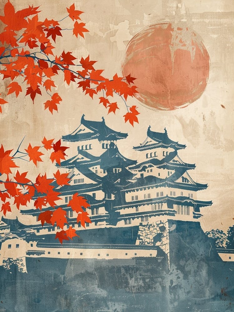 Himeji Castle Mid Century Modern 3