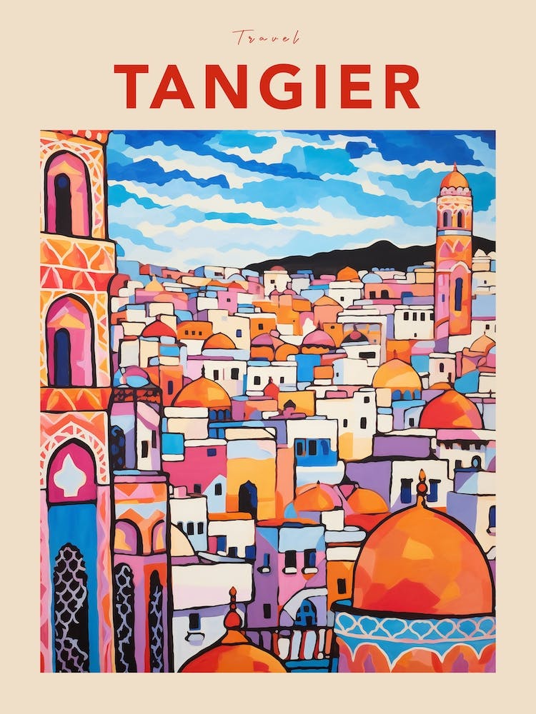 Tangier Morocco 5 Fauvist Travel Poster