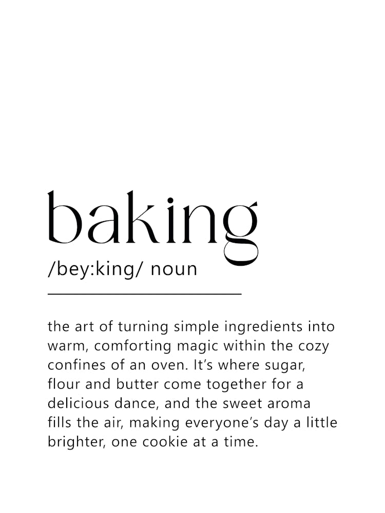 Baking Definition Poster - Dictionary