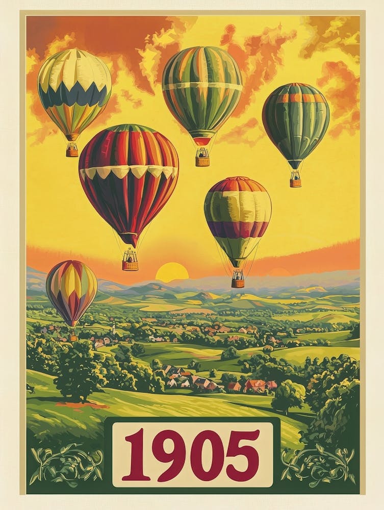 Aihrgdesign A Vintage Poster Of A 1905 Hot Air Balloon Festiv 369409f6 8102 4045 9b45 2fd36ef70674 0
