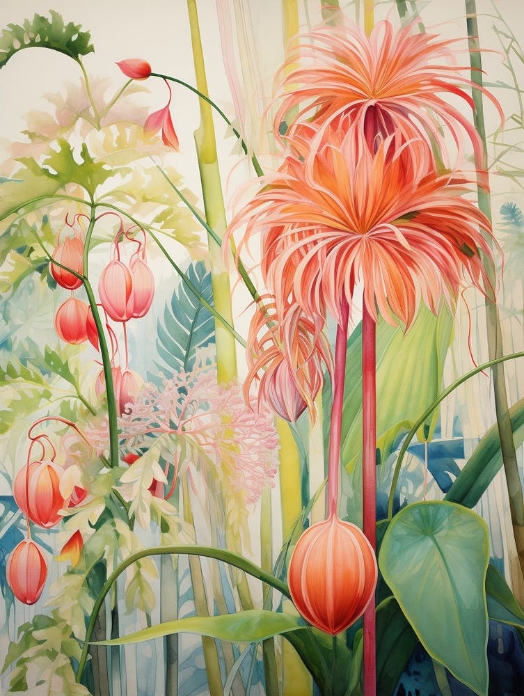 Tropical Plant Painting Ponytail Palm