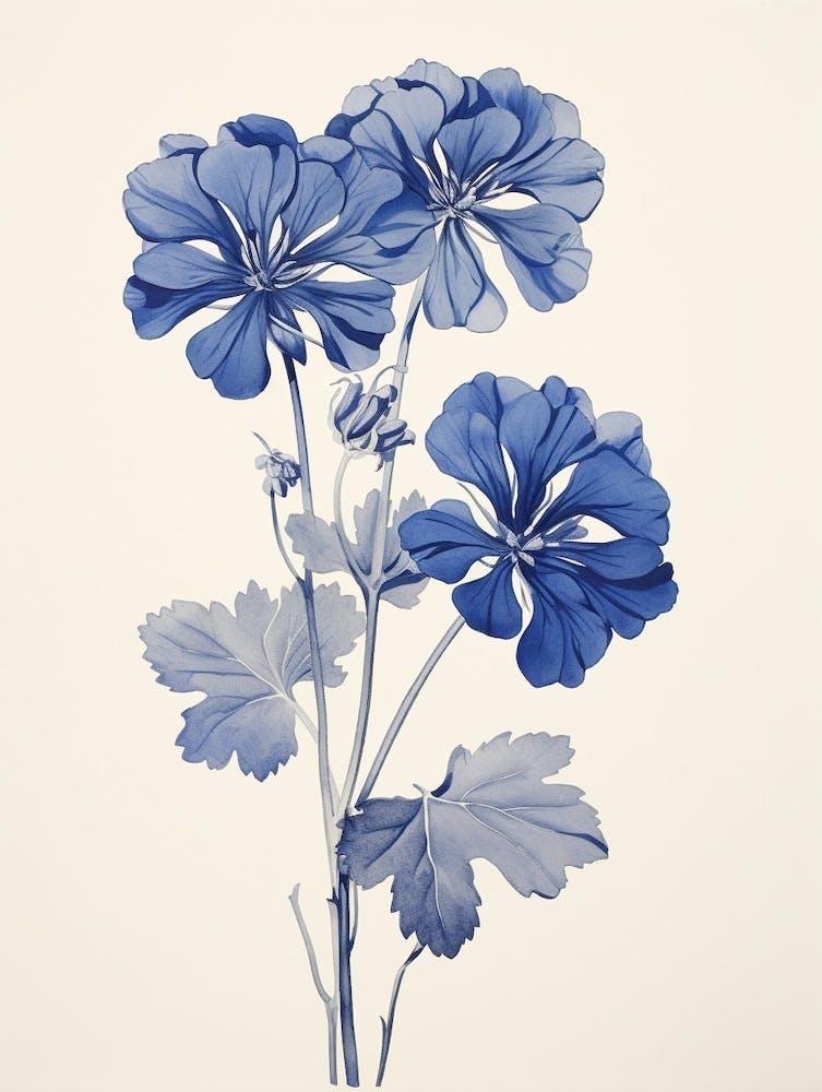 Blue Botanical Geranium 2