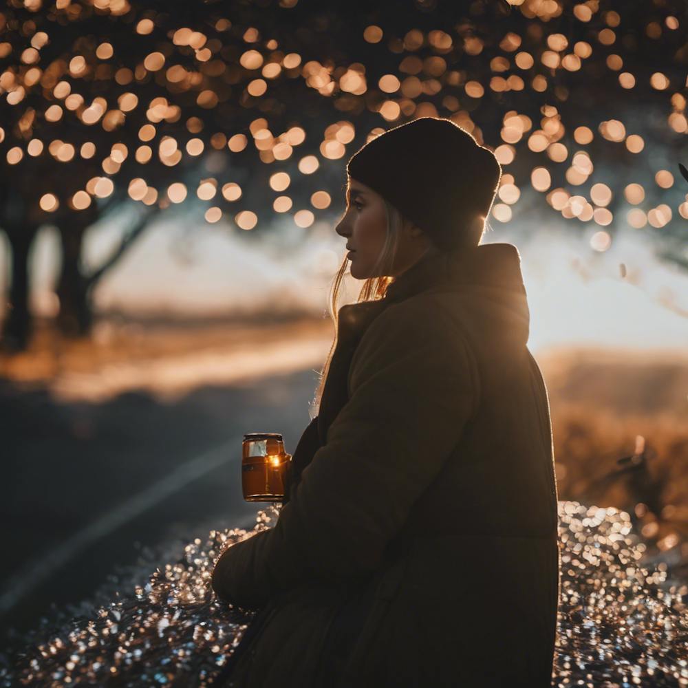 Christmas Lights In The Snow 1