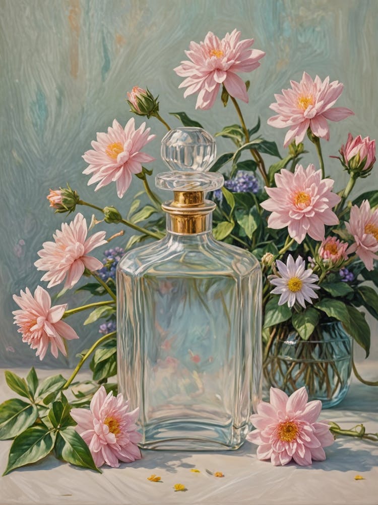 Dahlias And Perfume Bottle