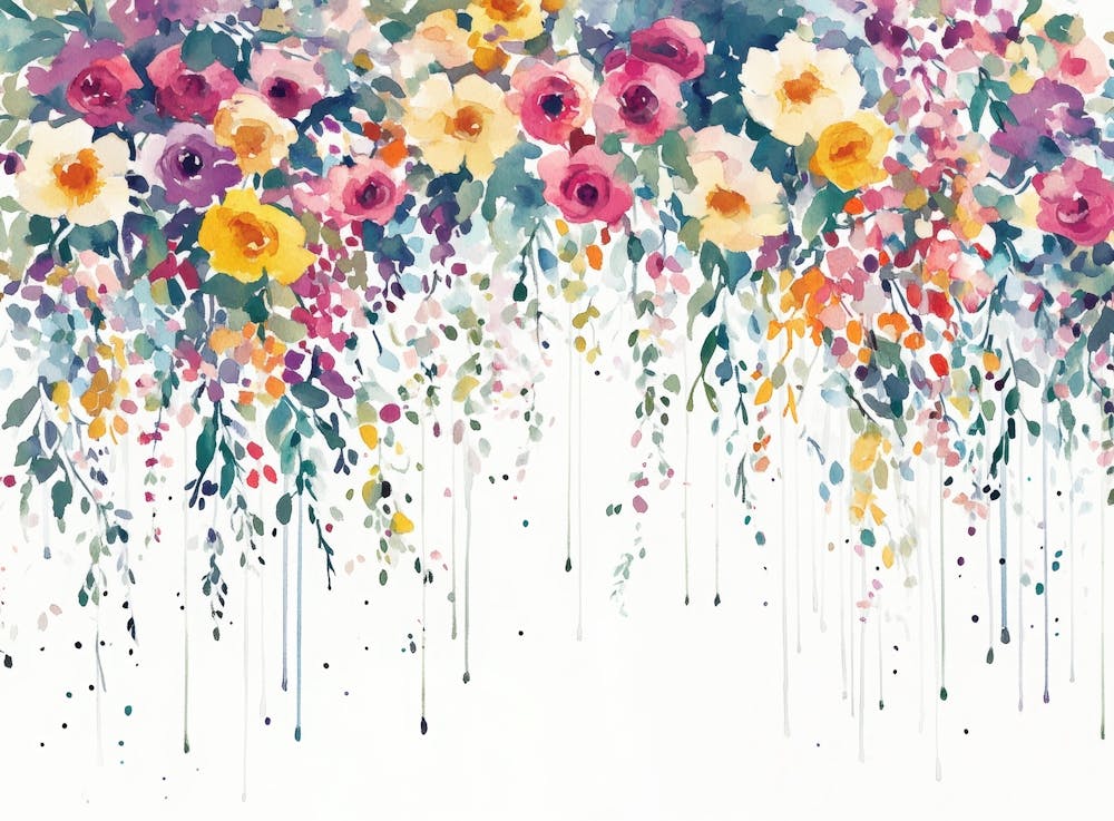 Aquarell Blumen Wandkunst