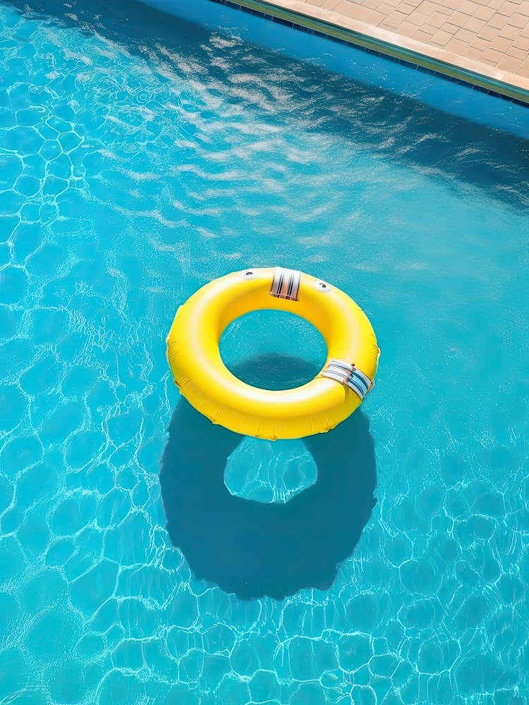 Swimming Pool Yellow Inflatable Donut