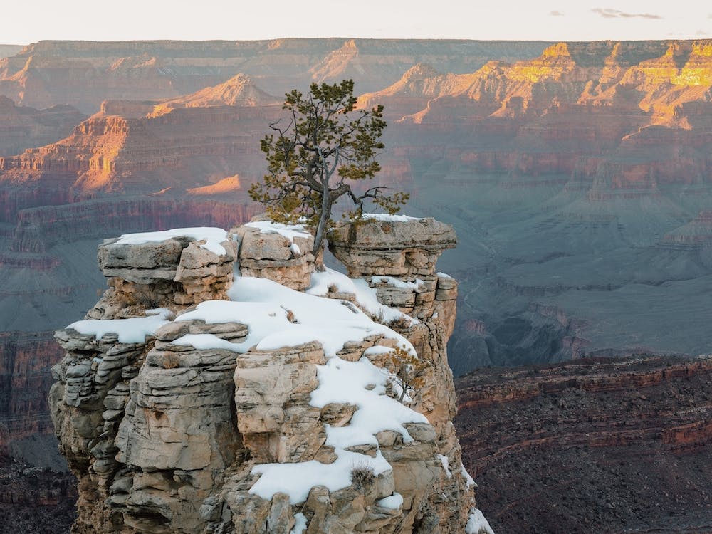 Snowy Ridge In Grand Canyon
