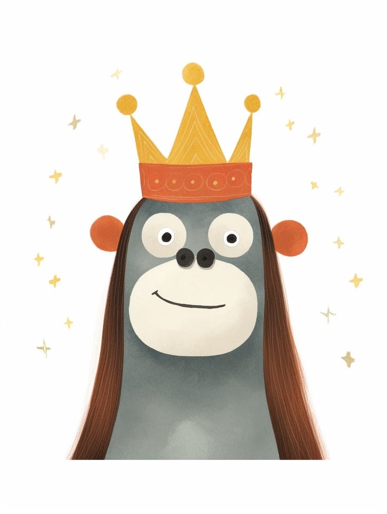 Little Orangutan 4 Wearing A Crown