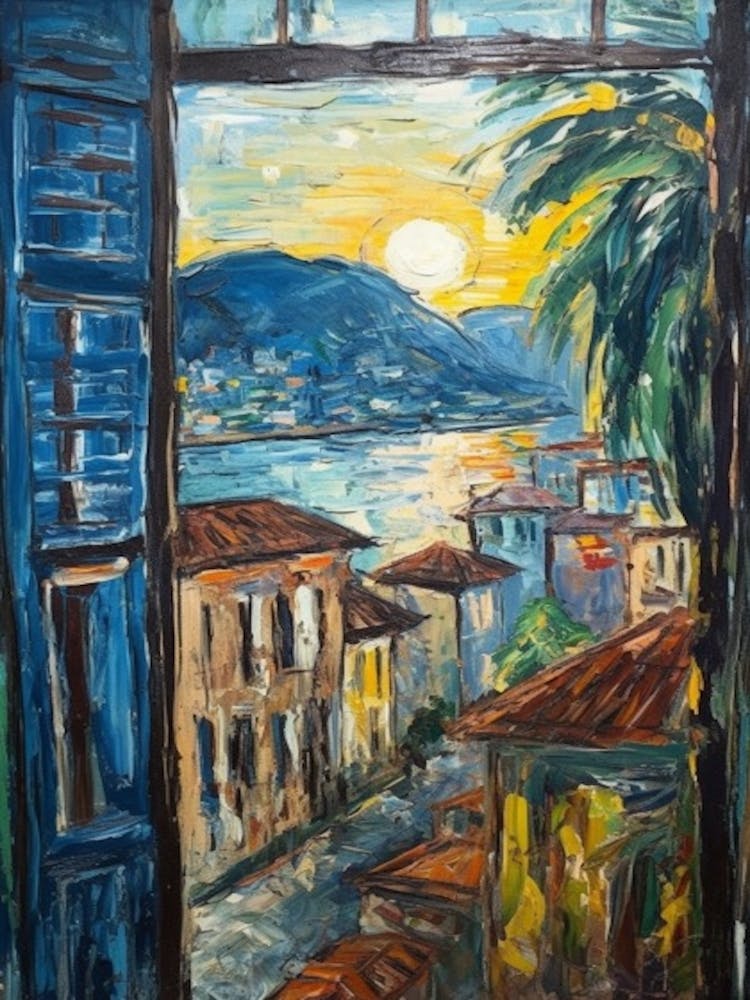 Window View Of Rio De Janeiro In The Style Of Expressionism 3