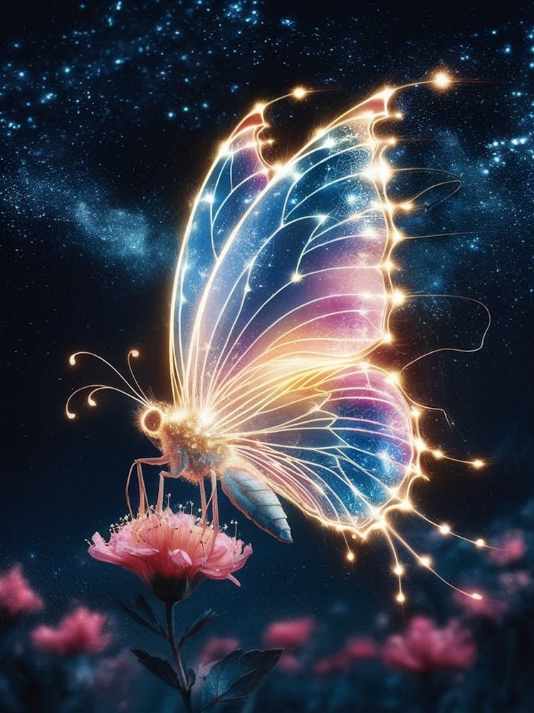 Butterfly In The Night Sky