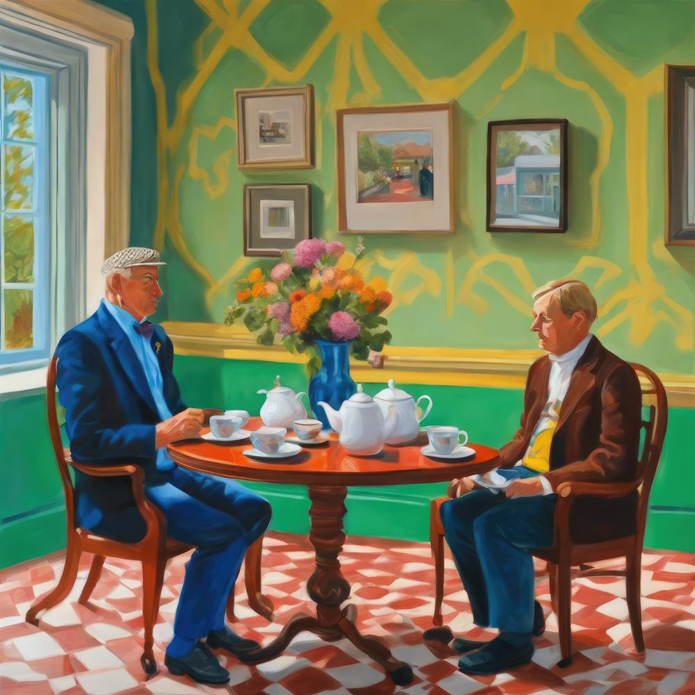 David Hockney Style. British Tea Room Series 4