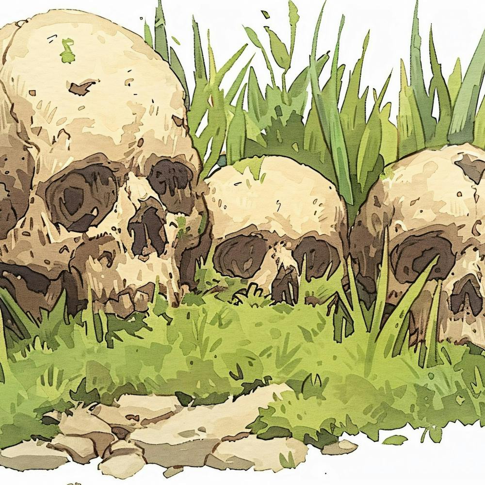 Skulls In Grass