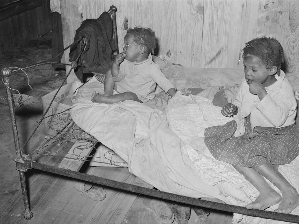 Children Of Family Who Do Odd Jobs On Strawberry Farm Near Hammond, Louisiana By Russell Lee