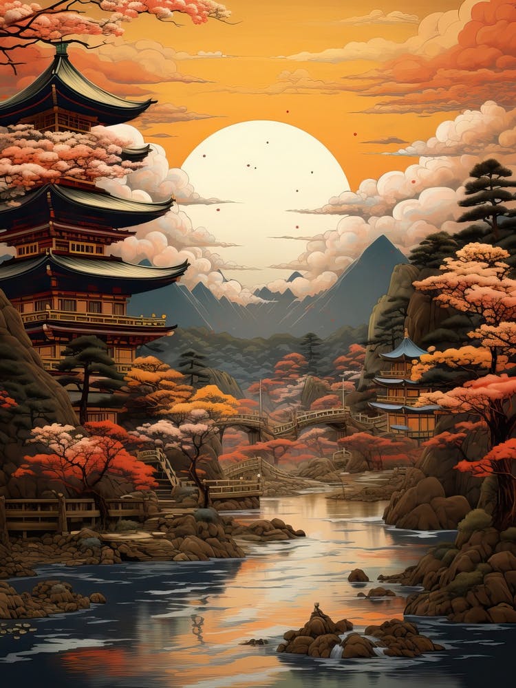 Tokyo In Japan, Ukiyo E Drawing 4