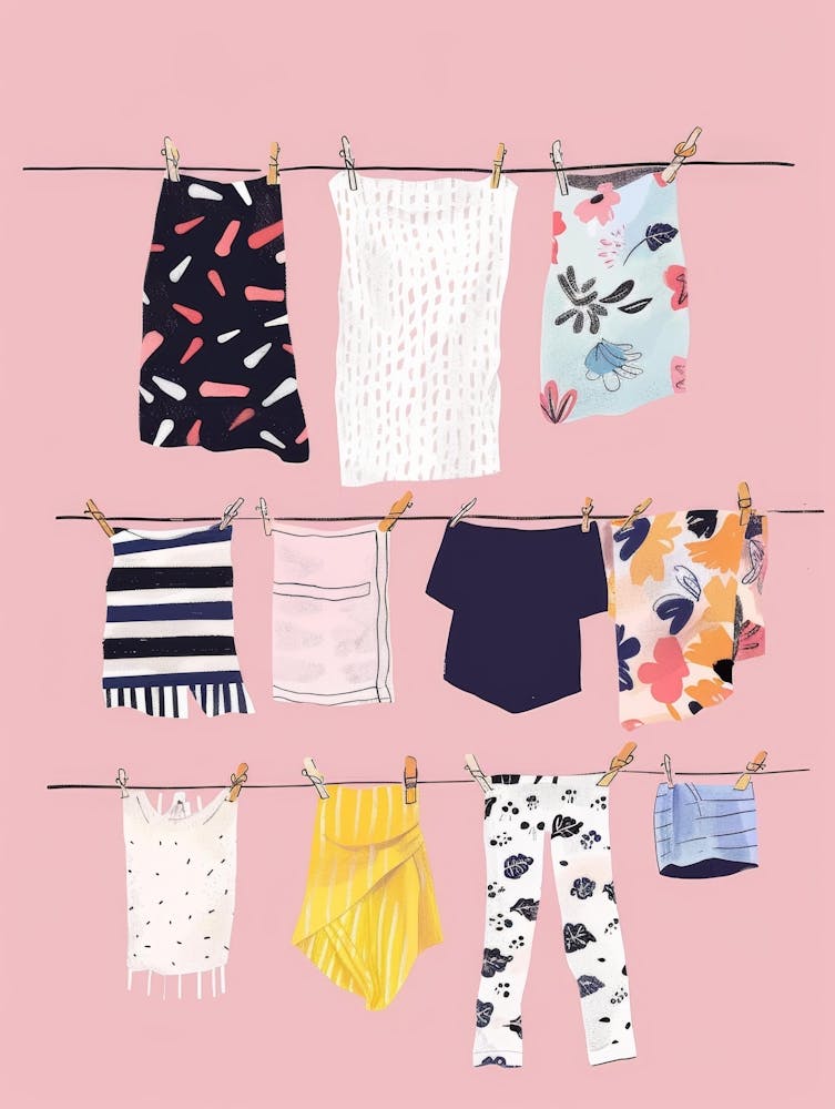 Clothes Hanging On A Clothesline 1
