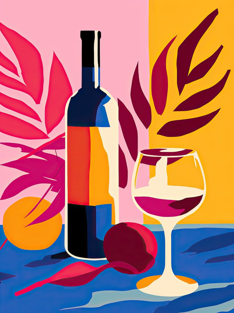 Glass Of Wine 3, Inspired by Matisse