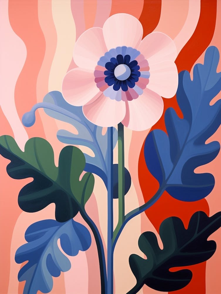 Anemone 6 Hilma Af Klint Inspired Pastel Flower Painting