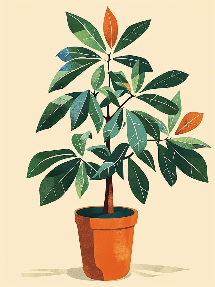 Money Tree Plant Minimalist Illustration 8